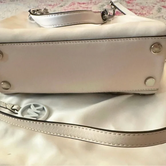 Michael Kors Silver Ruffled Satchel - Picture 5 of 6